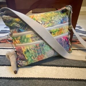 KIPLING Alvar Multi-Color “Palms” Keiko Crossbody Bag 🌴🧡🍋💚 🌸
